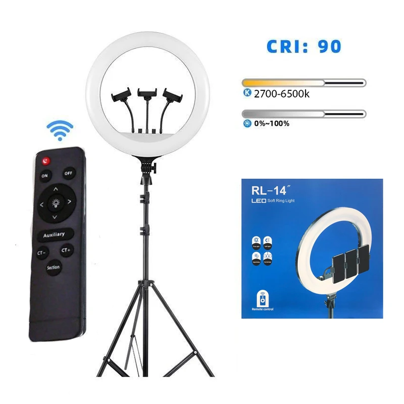 رینگ لایت 14 اینچ مدل RL-14 با سه پایه
