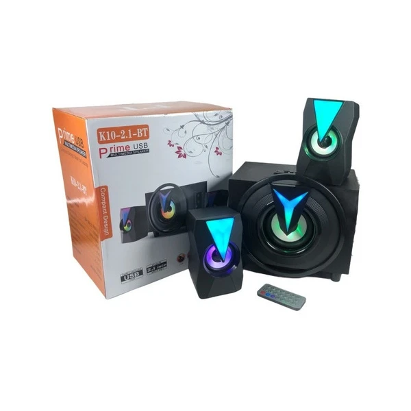 تصویر  اسپیکر سه تکه بلوتوثی Prime K10-2.1-BT + ریموت کنترل