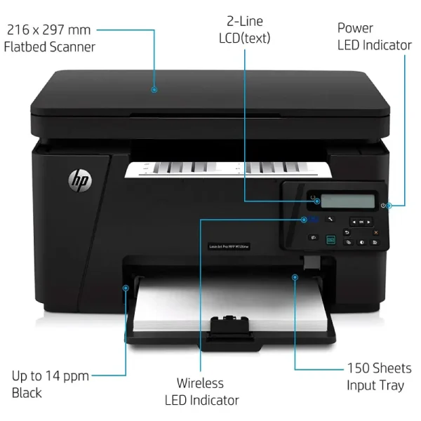 تصویر پرینتر لیزری استوک اچ پی مدل LaserJet Pro MFP M126nw