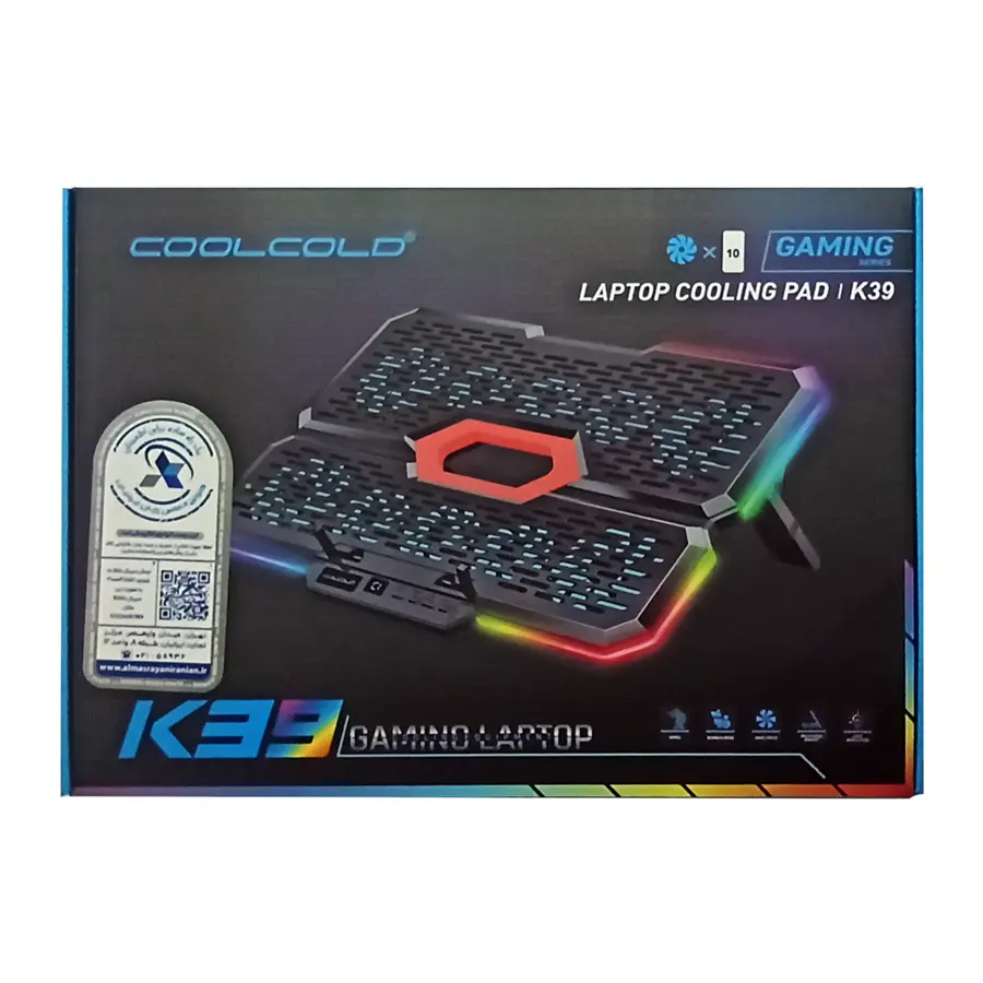 تصویر کول پد لپ تاپ کول کلد مدل COOLCOLD K39 گارانتی الماس