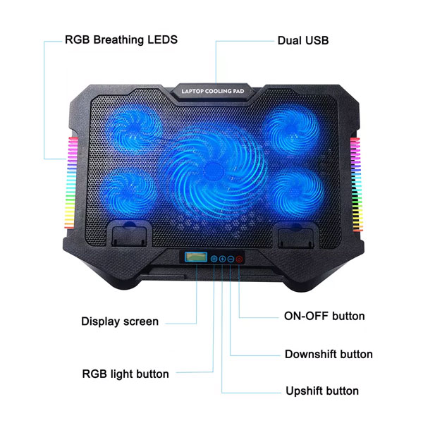 تصویر کول پد لپ تاپ گیمینگ COOLER Pad مدل S500