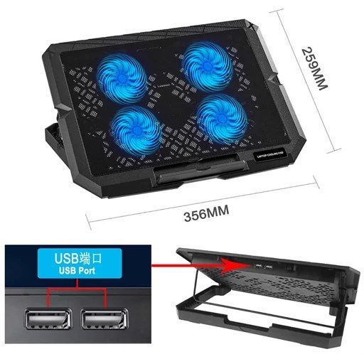 تصویر  کول پد لپ تاپ گیمینگ  LED RGB مدل X4
