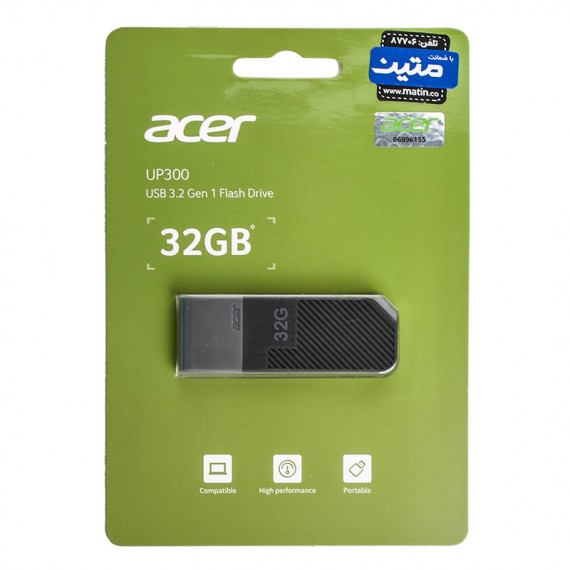 تصویر فلش مموری ایسر مدل UP300 ظرفیت 32 گیگابایت با رابط USB3.2 Gen1